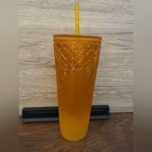 Starbucks Summer 2022 Orange / Mango Ombre Jeweled 24 oz Tumbler Cold Cup